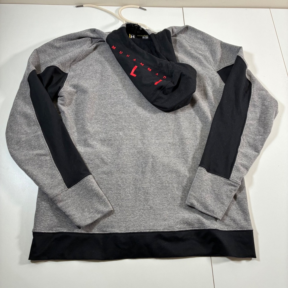 Under Armour Muhammad Ali Hoodie Medium Grey Black Full Zip UA Boxing Jacket - Picture 5 of 11